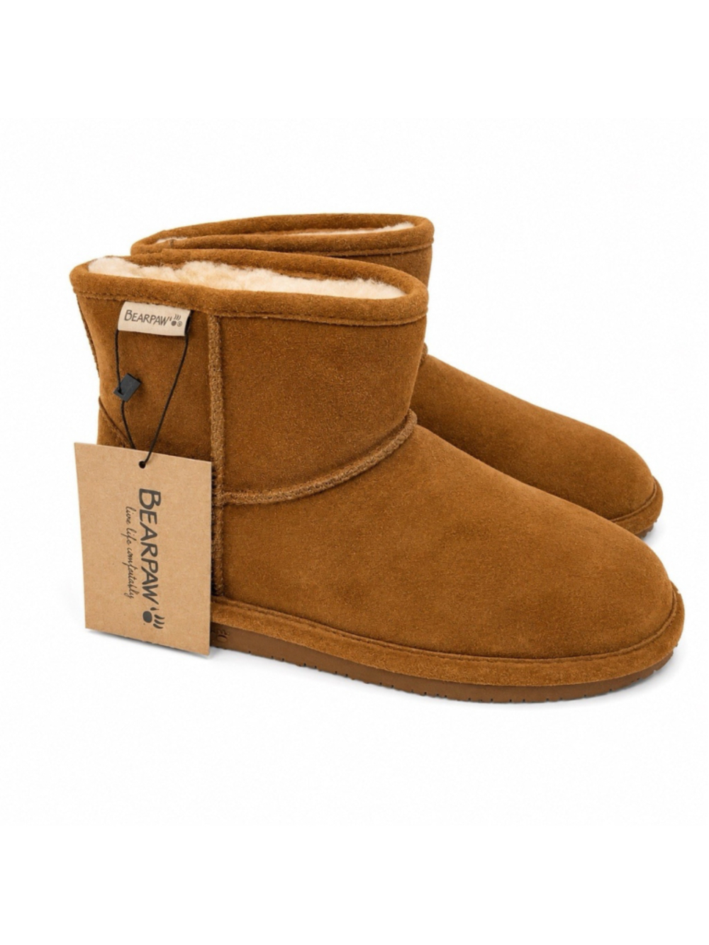 Bearpaw Demi Suede Warm Women’s Boots Suede Hickory 8 NEW!